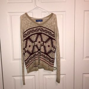 Maroon, Pink, & Tan sweater